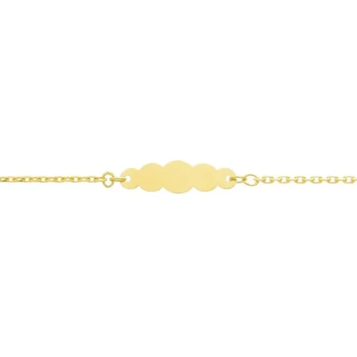 Bracelet Bébé Gourmette Nuage EDORA OR 750/1000 Jaune Chaîne Forçat EDOF50BBN-14
