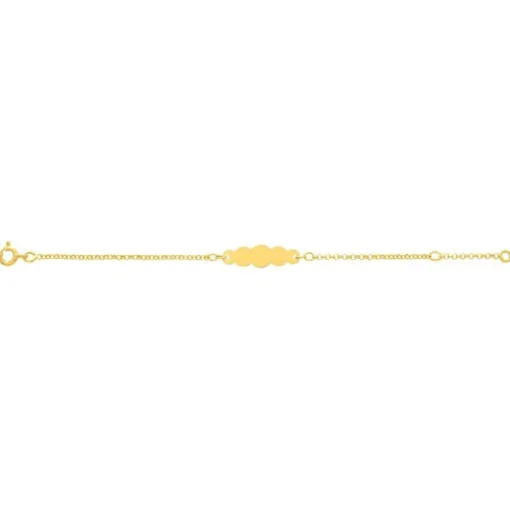 Bracelet Bébé Gourmette Nuage EDORA OR 375/1000 Jaune EDO9KC21BBN-14