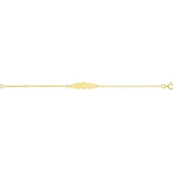 Bracelet Bébé Gourmette Nuage EDORA OR 750/1000 Jaune Chaîne Forçat EDOF50BBN-14