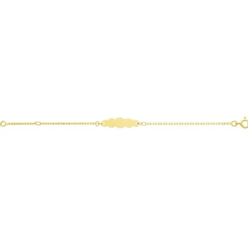 Bracelet Bébé Gourmette Nuage EDORA OR 750/1000 Jaune Chaîne Forçat EDOF50BBN-14