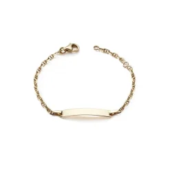 Bracelet Bébé Gourmette OR 375/1000 Jaune Maille Marine EDON9624