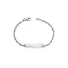 Bracelet Bébé Gourmette OR 375/1000 Blanc Maille Marine EDON9624G