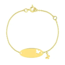 Bracelet Bébé Gourmette Papillon OR 375/1000 Jaune Maille Jaseron EDO9FR35BBD2-14