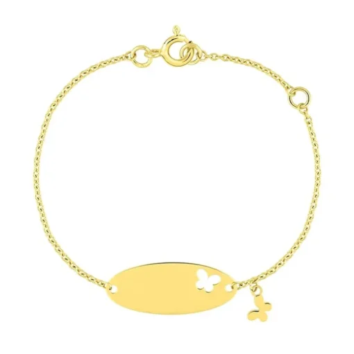 Bracelet Bébé Gourmette Papillon OR 375/1000 Jaune Maille Jaseron EDO9FR35BBD2-14