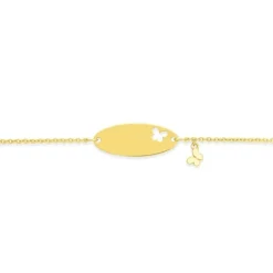 Bracelet Bébé Gourmette Papillon OR 375/1000 Jaune Maille Jaseron EDO9FR35BBD2-14