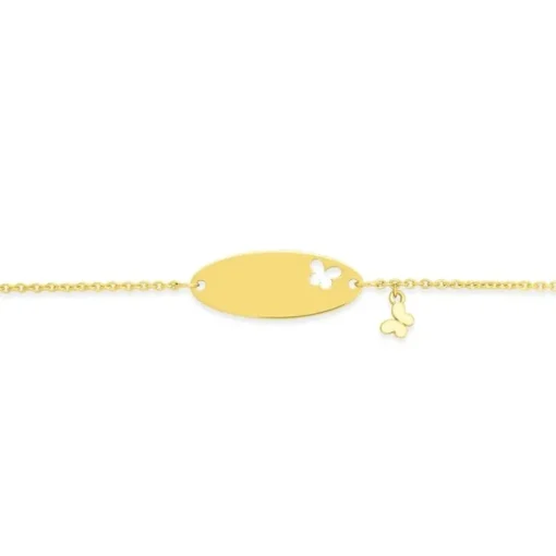 Bracelet Bébé Gourmette Papillon OR 375/1000 Jaune Maille Jaseron EDO9FR35BBD2-14