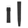 Bracelet Caoutchouc Fluorocarbone MatTROPIC 20/18mm Noir Sans couture Anse D’clic