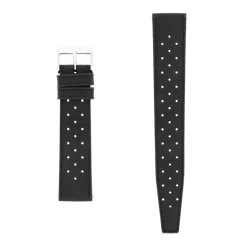 Bracelet Caoutchouc Fluorocarbone MatTROPIC 20/18mm Noir Sans couture Anse D’clic