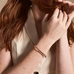 Bracelet Chaîne Femme FOSSIL HERITAGE D-LINK Acier Doré Rose