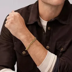 Bracelet Chaîne Homme 16.5CM FOSSIL BOLD CHAINS Acier Doré