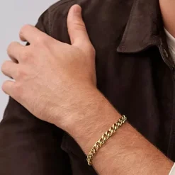 Bracelet Chaîne Homme 16.5CM FOSSIL BOLD CHAINS Acier Doré