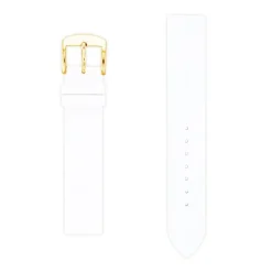 Bracelet Cuir Agneau Lisse TRENDY 18/18mm Blanc Sans couture Doublure Agneau