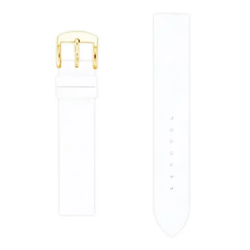 Bracelet Cuir Agneau Lisse TRENDY 18/18mm Blanc Sans couture Doublure Agneau