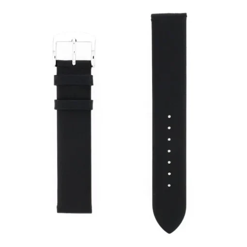 Bracelet Cuir Agneau Lisse TRENDY 18/18mm Noir Sans couture Doublure Agneau