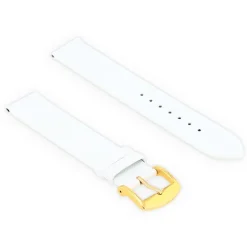 Bracelet Cuir Agneau Lisse TRENDY 18/18mm Blanc Sans couture Doublure Agneau