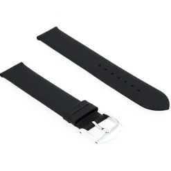 Bracelet Cuir Agneau Lisse TRENDY 18/18mm Noir Sans couture Doublure Agneau
