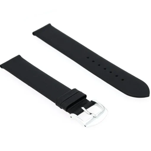 Bracelet Cuir Agneau Lisse TRENDY 18/18mm Noir Sans couture Doublure Agneau
