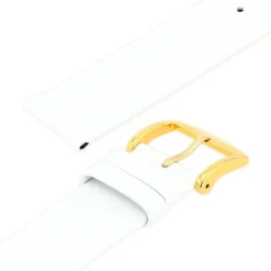 Bracelet Cuir Agneau Lisse TRENDY 18/18mm Blanc Sans couture Doublure Agneau