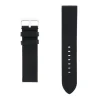 Bracelet Cuir Agneau Mat TASMAN 22/22mm Noir Couture T/T Doublure Agneau Noir