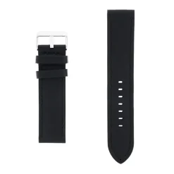 Bracelet Cuir Agneau Mat TASMAN 22/22mm Noir Couture T/T Doublure Agneau Noir