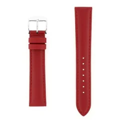 Bracelet Cuir Agneau SCREEN 18/16mm Rouge Couture T/T Doublure Vachette nubuck