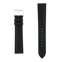 Bracelet Cuir Agneau SCREEN 18/16mm Noir Couture T/T Doublure Vachette nubuck