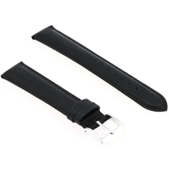 Bracelet Cuir Agneau SCREEN 18/16mm Noir Couture T/T Doublure Vachette nubuck