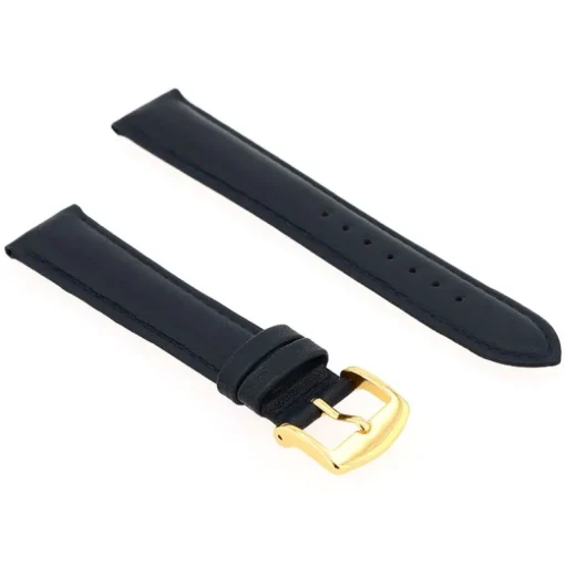 Bracelet Cuir Agneau SCREEN 18/16mm Marine Couture T/T Doublure Vachette nubuck
