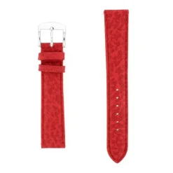 Bracelet Cuir Buffle Mat BUFFALO 18/16mm Rouge Couture T/T Doublure Vachette logos
