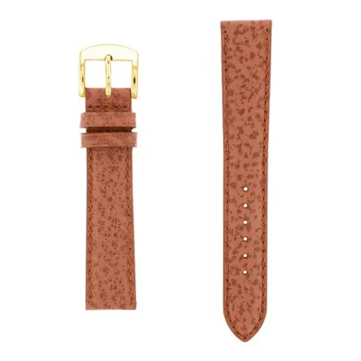 Bracelet Cuir Buffle Mat BUFFALO 18/16mm Gold Couture T/T Doublure Vachette logos