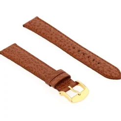 Bracelet Cuir Buffle Mat BUFFALO 18/16mm Gold Couture T/T Doublure Vachette logos