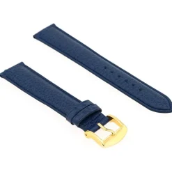 Bracelet Cuir Buffle Mat BUFFALO 18/16mm Marine Couture T/T Doublure Vachette logos