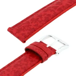 Bracelet Cuir Buffle Mat BUFFALO 18/16mm Rouge Couture T/T Doublure Vachette logos