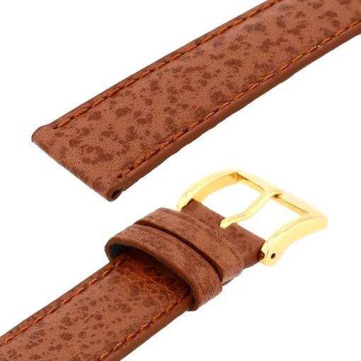 Bracelet Cuir Buffle Mat BUFFALO 18/16mm Gold Couture T/T Doublure Vachette logos