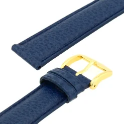 Bracelet Cuir Buffle Mat BUFFALO 18/16mm Marine Couture T/T Doublure Vachette logos