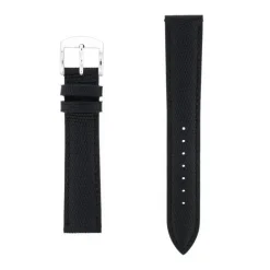 Bracelet Cuir Vachette grain lézard Mat OPALINE 18/16mm Noir Couture T/T Doublure Vachette nubuck