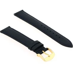 Bracelet Cuir Vachette grain saffiano SOHO 18/16mm Marine Couture T/T Doublure Vachette nubuck Anse D'Clic