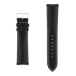 Bracelet Cuir Vachette pull up Mat COLORADO 20/18mm Noir Couture