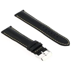 Bracelet Cuir Vachette pull up Mat COLORADO 20/18mm Noir Couture