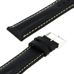 Bracelet Cuir Vachette pull up Mat COLORADO 20/18mm Noir Couture