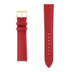 Bracelet Cuir Vachette satinée MIAMI 18/16mm Rouge Couture T/T Doublure Vachette nubuck