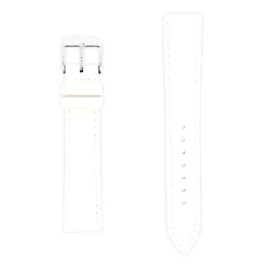 Bracelet Cuir Vachette satinée MIAM118/16mm Blanc Couture T/T Doublure Vachette nubuck