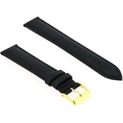 Bracelet Cuir Vachette satinée MIAM118/16mm Noir Couture T/T Doublure Vachette nubuck