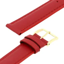 Bracelet Cuir Vachette satinée MIAMI 18/16mm Rouge Couture T/T Doublure Vachette nubuck