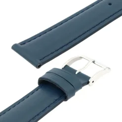 Bracelet Cuir Vachette satinée MIAMI 18/16mm Marine Couture T/T Doublure Vachette nubuck