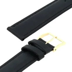 Bracelet Cuir Vachette satinée MIAM118/16mm Noir Couture T/T Doublure Vachette nubuck
