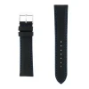 Bracelet Cuir Veau déperlant Mat NEPTUNE 20/18mm Noir Couture/Tranche Marine Doublure Veau déperlant