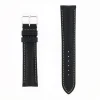 Bracelet Cuir Veau déperlant Mat IBIZA 20/18mm Noir Couture Ecru Doublure Veau déperlant