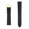 Bracelet Cuir Veau grainé Mat BOSTON 18/16mm Noir Couture T/T Doublure Vachette nubuck