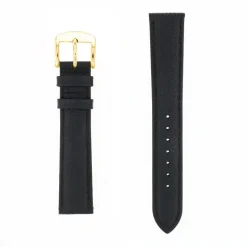 Bracelet Cuir Veau grainé Mat BOSTON 18/16mm Noir Couture T/T Doublure Vachette nubuck